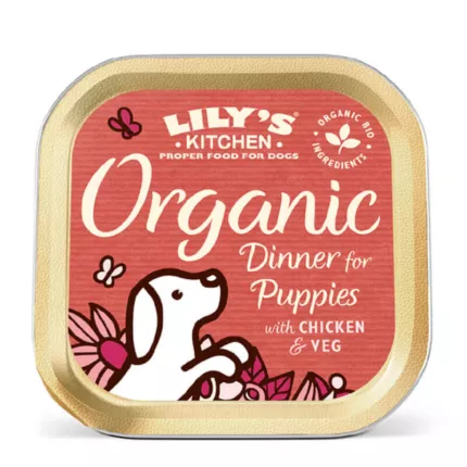 Lily's Kitchen Puppy Bio Večerja Piščanec Svinjina, Govedina in Riba alu - Mokra hrana za pasje mladiče 150 g