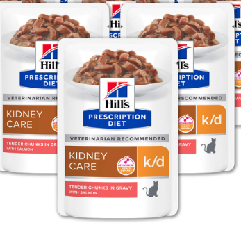 Hill’s Prescription Diet k/d Kidney Care Losos 85g vrečke za mačke