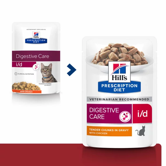 Hill’s Prescription Diet i/d Digestive Care Piščanec 85g vrečke za mačke