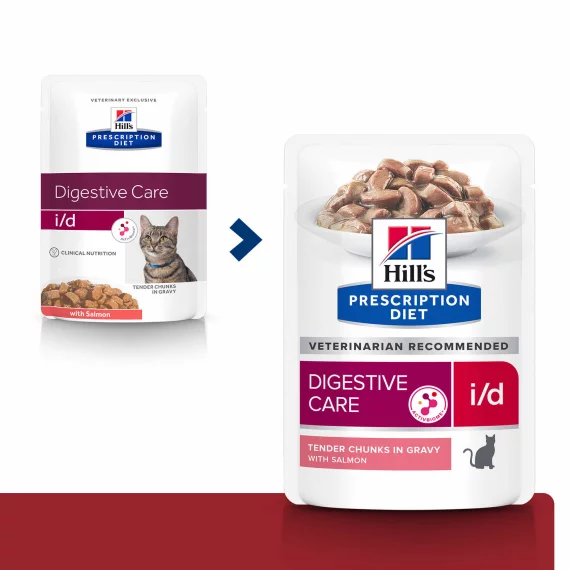 Hill’s Prescription Diet i/d Digestive Care Losos 85g vrečke za mačke