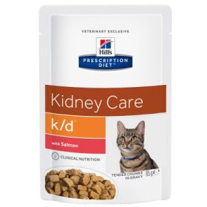 Hill's k/d Kidney Care Vrečke za mačke 85 g - Losos