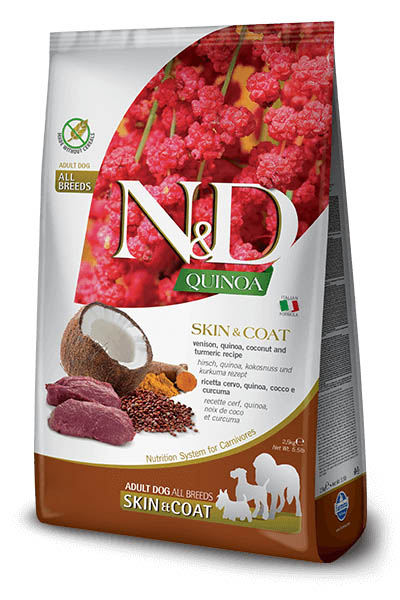 N&D Skin&Coat Divjačina+Kvinoja+Kosos+Kurkuma