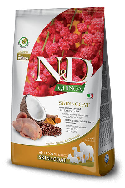 N&D Skin&Coat Prepelica+Kvinoja+Kosos+Kurkuma