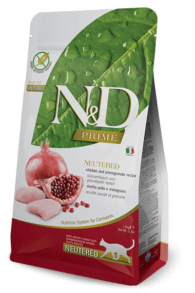 N&D Neutered Piščanec+Granatno jabolko za sterilizirane mačke