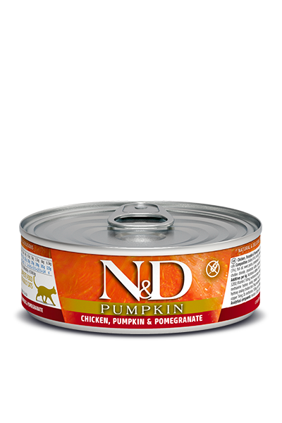 N&D pločevinke za mačke Adult Piščanec+Granatno Jabolko+Buča 80 g