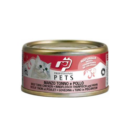 Professional Pets Naturale Govedina+Tuna+Piščanec pločevinke 70 g