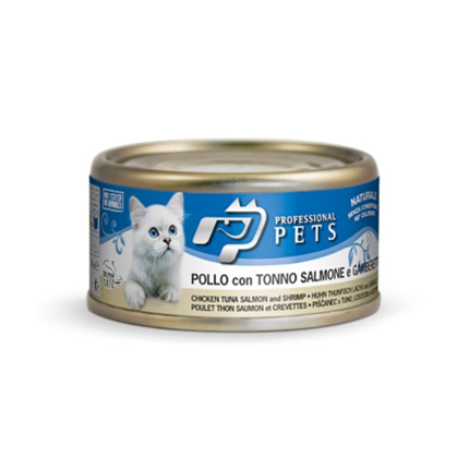 Professional Pets Naturale Piščanec+Tuna+Losos+Kozice pločevinke 70 g