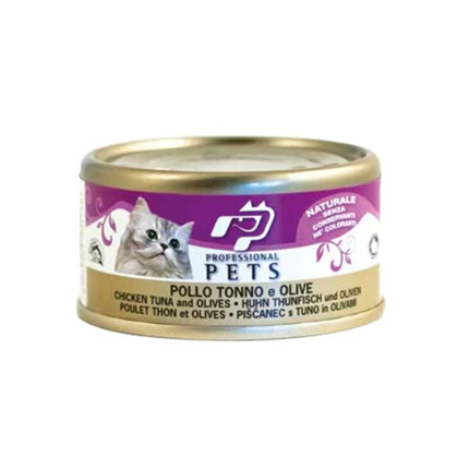 Professional Pets Naturale Tuna+Piščanec+Olive pločevinke 70 g