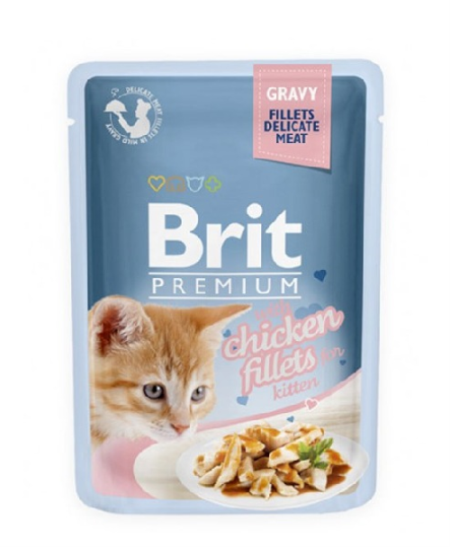 Brit Piščančji fileji v omaki za mačje mladičke - vrečke 85 g