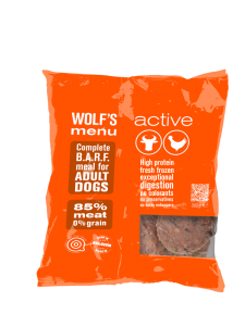 Wolf's Menu Active Govedina+Piščanec surova hrana za odrasle pse 800 g