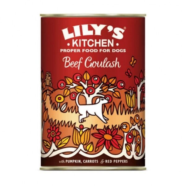 Lily's Kitchen Goveji golaž z bučo, korenjem in papriko - Mokra hrana za odrasle pse 400 g