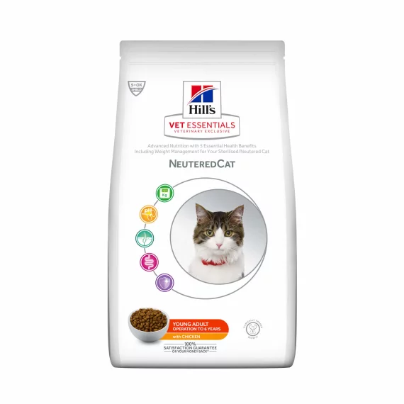 Hill's Vet Essentials Neutered Cat Young Adult Hrana za Mačke s Piščancem 1,5 kg