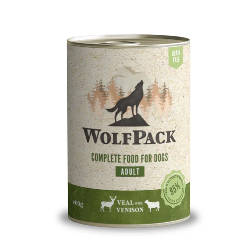 WolfPack Adult Teletina in Divjačina 400g mokra hrana za pse