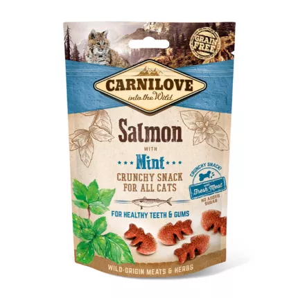 Carnilove Cat Crunchy Snack - hrustljavi priboljški za mačke z lososom & meto - 50 g