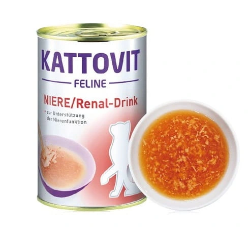 Kattovit drink Renal Piščanec ali Raca 135ml juha za mačke