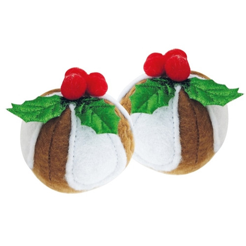 Croci Xmas Puding, 6x7 cm, 2 kos igrača za mačke,