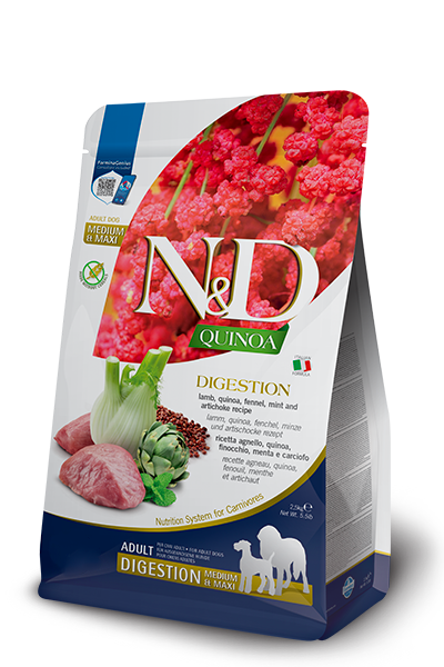 N&D Quinoa Digestion Jagnjetina 2,5 kg briketi za srednje/velike pasme psov