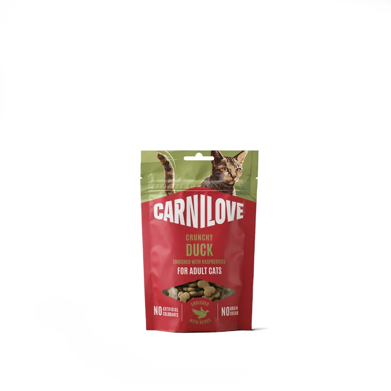 Carnilove Cat Crunchy priboljški, raca in maline - 50 g