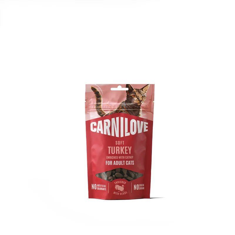 Carnilove Cat Soft mehki priboljški, puran in mačja meta - 50 g