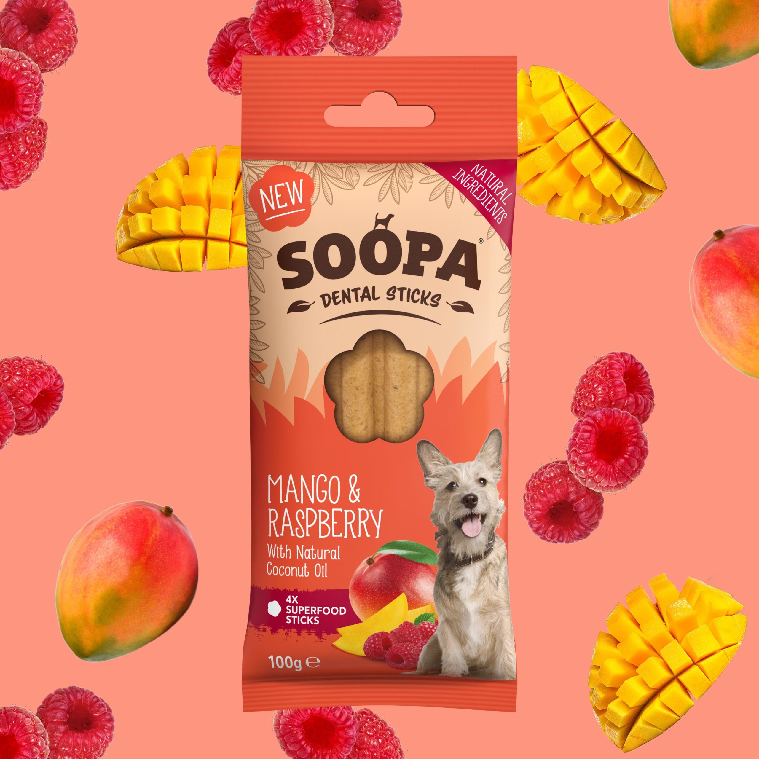 Dental Sticks SOOPA – Mango & Malina, 100 g