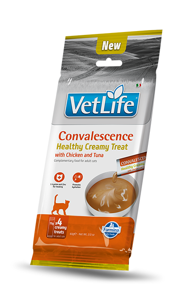 Farmina Vetlife | kremasti priboljški za mačke za okrevanje,  piščanec & tuna 4x15g