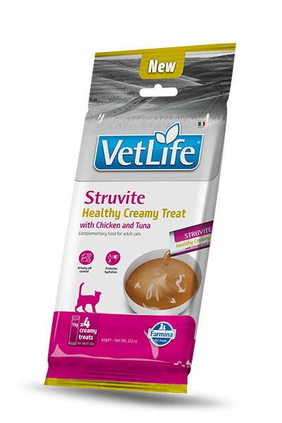 Farmina Vetlife | kremasti priboljški za mačke za podporo sečil,  piščanec & tuna 4x15g
